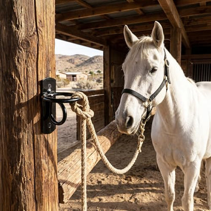 Cididu 10 Pack Bucket Hooks for Horses, Heavy Duty Water Bucket Hangers with Screws, Wall Mount Feed Bucket Holder for Horse Stalls Livestock Barn Farmhouse Stable Supplies, Curved Design