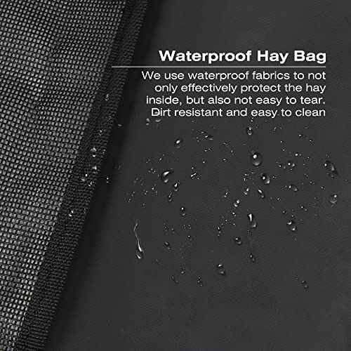 Corner Hay Feeder Bag with Mesh Bottom & Snaps for Horse Trailer