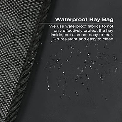 Corner Hay Feeder Bag with Mesh Bottom & Snaps for Horse Trailer