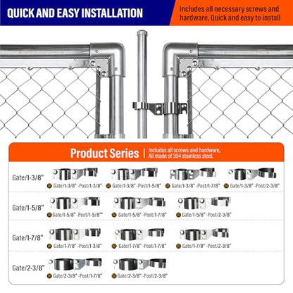 Heavy Duty Stainless Steel 1-7/8" x 1-3/8" Chain Link Fence Gate Fork Latch with Hole for Padlock（Fit 1 7/8" Gate Frame） 1Pack - size: 1-7/8''x1-3/8''-1P