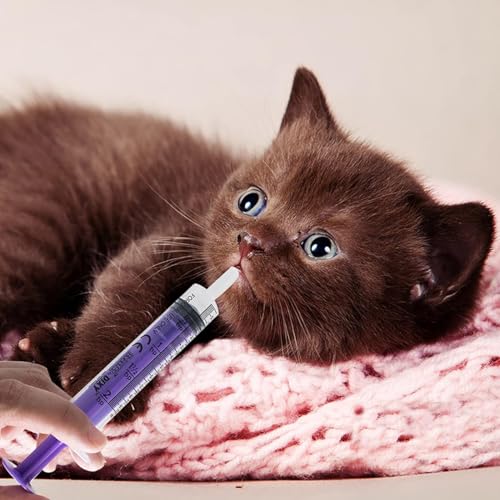 Puppy Tube Feeding Kit, 5 Sets Pet Feeding Syringes with Soft Feeding Tubes, Reusable Kitten Feeding Supplies for Puppies, Kittens, Rabbits, Birds, Goats and Small Animals