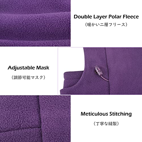 TRIWONDER Kids Winter Hats Balaclava Ski Mask for Boys Girls Toddlers Windproof Adjustable Cold Weather Face Mask Neck Warmer - color: Navy Purple