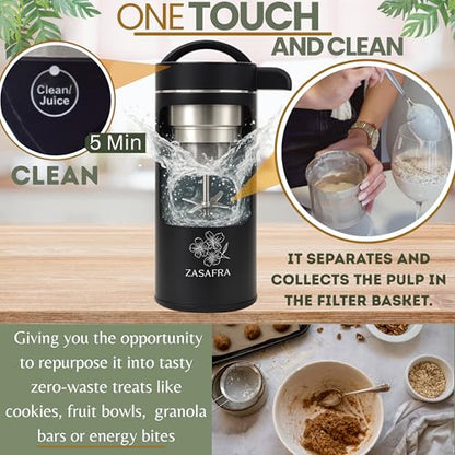 8-in-1 Nut Milk Maker Machine, 50oz/1.5L Almond Milk Maker with Built-In Strainer (No Mesh Bags), Stainless Steel Blender for Vegan Oat, Soy, Cashew & Pistachio Milk, Soups & Smoothies