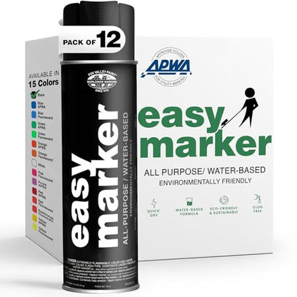 Fox Valley Easy Marker Inverted Spray Paint 16oz Pack of 12, Black