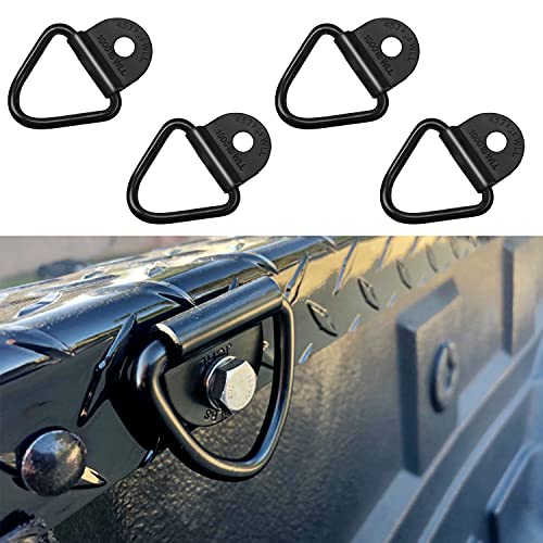 Cargo Tie-Down Anchors,4-Pack Black Steel V-Ring Bolton Trailer Cargo Tie Down,for Trailers,Trucks and Warehouses Replacement for D-Ring Plastic Flush Mount Pan Fitting Tie-Downs - color: V-ring 4-Pack