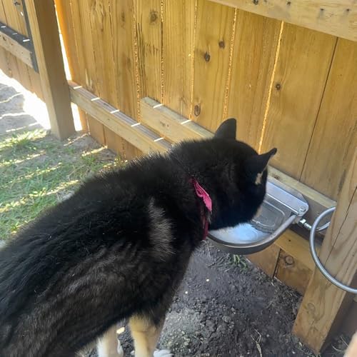 YAYODS Automatic Dog Water Bowl Dispenser Outdoor with Float Valve, Stainless Steel Auto Self Filling Animal Waterer Feeder for Outdoor Livestock, Chicken, Cow, Horse