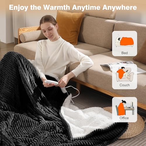 Heating Blanket Full Size Electric Blanket Full Great Gift to Elderly 72X84 - color: Charcoal, size: Full(72"x84")