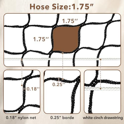 Pindex 6X6ft Round Bale Hay Net for Horses Slow Feed,Knotless-Livestock Slow Feed Hay,Fits 4x4 5x5 6x6 Round Bales,Heavy Duty &1.75inch Holes Feeder Nets for Horses Goats Cattle Reduce Waste