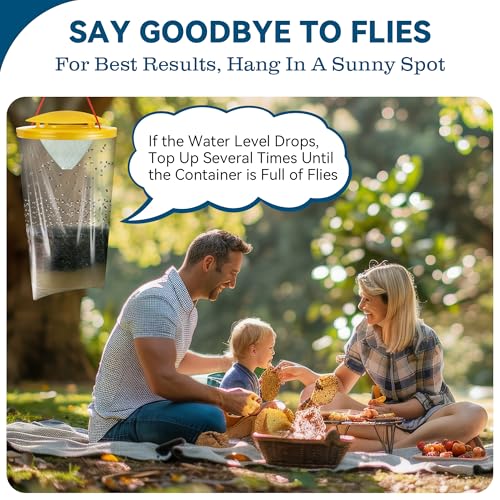 Qualirey 5 Pack Large Fly Bags with Bait, Outdoor Disposable Hanging Flies Traps, Non Toxic Fly Trap Bag, Flies Catcher Killer Helps Control Houseflies in Backyard, Ranch, Orchard, Barns, Farm