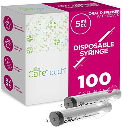 Care Touch Disposable Syringes Without Needle, Oral Dispenser, 5ml 100 Count - size: 5 ml