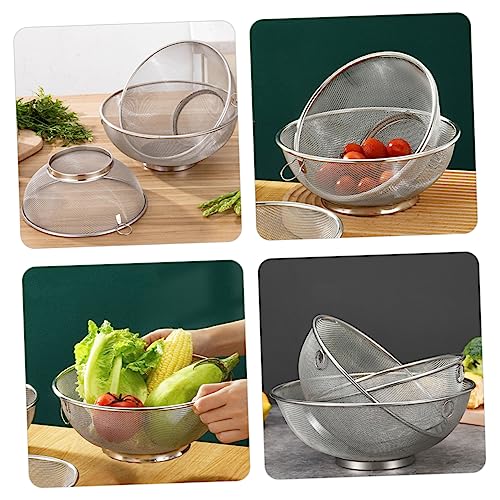 Stainless Steel Mesh Colander Fine Mesh Strainer for Soy Milk Kitchen Strainer for Washing Fruits and Vegetables Draining Pasta Rice and Quinoa 9.44 X 9.44 X 4.05 in