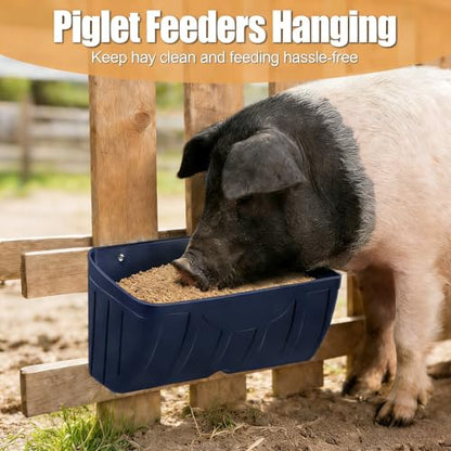 Chicken Feeder Waterer,Duck Feeder,Hanging Goat Feeder,5 Quart*3 Pack,Blue - color: 3 Pack Blue