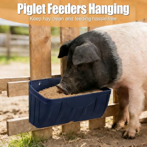 Chicken Feeder Waterer,Duck Feeder,Hanging Goat Feeder,5 Quart*3 Pack,Blue - color: 3 Pack Blue