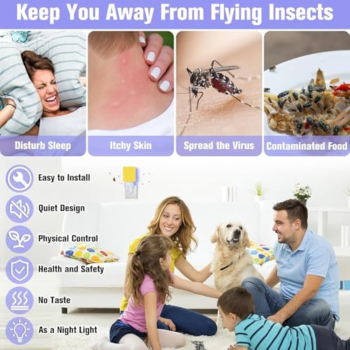 Flying Insect Trap Plug-in, Indoor Mosquito & Gnat Killer - color: bright white, size: 1 device + 5 refills