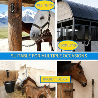 4 Pack Horse Water Bucket Hook with Quick Release Pin, Rust Resistant Heavy Duty Feed Bucket Hanger, Wall Mounted Stall Hook Equestrian Bucket Holder