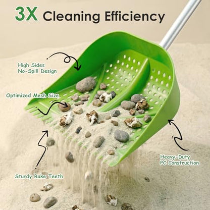 Thiswing Chicken Poop Scooper & Rake 2-in-1, Green