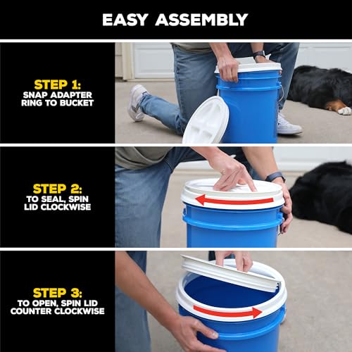 Gamma2 Seal Bucket Lid Pet Food Storage Container, 10", White - size: 10 In
