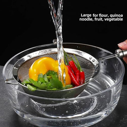 Stainless Steel Fine Mesh Strainers for Kitchen, Colander-Skimmer with Handle, Sieve Sifters for Food, Tea, Rice, Oil, Noodles, Fruits, Vegetable 4.73 inch - size: 4.73 inch