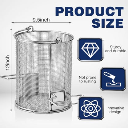 1 Pcs 1/8″ Mesh 5 Gallon Dip and Drain Stainless Steel Part Cleaning Strainer Basket for Buckets Swing Handle for Mechanics Auto Parts Washing Garage Shop & Home Workshop, Bucket Not Included - size: 5 Gallon,1/8″