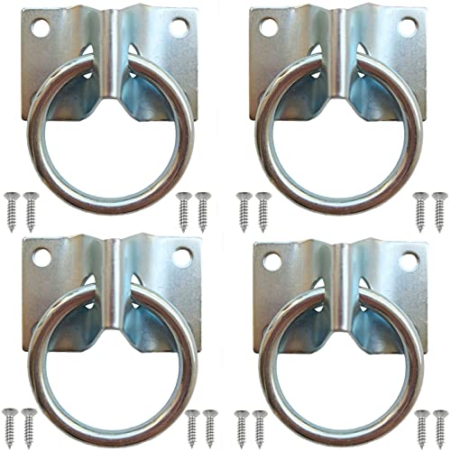 Cross Tie Ring for Horses, Block Tie Ring for Horse Stall/Stable, Tie Down Horse Barn Supplies (4 Pack) - size: 4 PACK