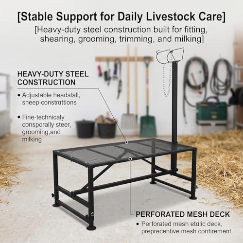 Goat Sheep Stand Livestock Livestock Goat Milker Cow Halter Farm Stand Supplies Cows Sheepskin Cow Accessories Show Goat Supplies 47x23in Tabletop 500 lbs
