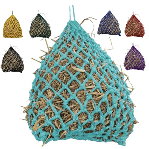 Majestic Ally 2”x2” Holes Highly Durable Very Sturdy 36" Hay Net with for Horses, Goat etc. - color: Turquoise