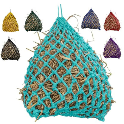 Majestic Ally 2”x2” Holes Highly Durable Very Sturdy 36" Hay Net with for Horses, Goat etc. - color: Turquoise