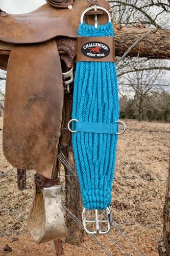 Horse Western 27 Strand Double Weave Tan Mohair Roper Cinch 97RT07 - color: Turquoise, size: 32" L x 7" W