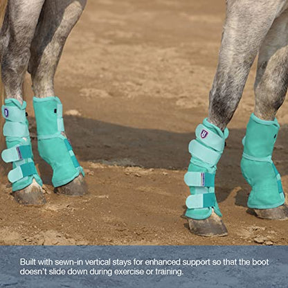 Harrison Howard Horse Leg Guard Stomp Reduction Hook and Loop Closures Rubbing Prevention - color: Mint, size: Arab Medium (Pack of 4)