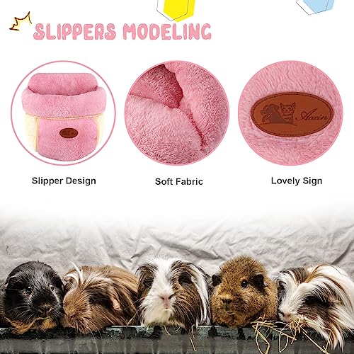 YUEPET Guinea Pig Bed, Warm Fleece Slipper Cuddle Cave, Pink - color: Pink, size: 1PCS