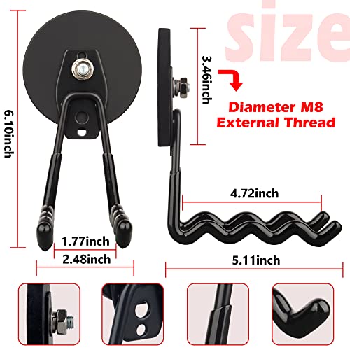 ULIBERMAGNET Magnetic Hooks - Heavy Duty Power Tool Organizer with Large Magnets, 2 Pack for Drill & Garden Tool (Black) - style: 3.46" Large Powerful Wave Black