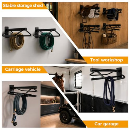 4Pcs Saddle Rack with Pad Bar,Detachable Saddle Stand for Horse Tack Storage