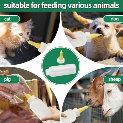 Lamb&Goat Feeding Bottle 2Pcs 500ml Lamb Nipple and Bottle Reusable Small Animal Care Milk Bottle for Farm Supplies