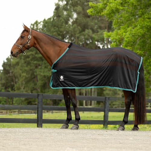 Equinavia Sefyr Breathable Lightweight Cooling Scrim Sheet - Black/Turquoise - S - color: Black/Turquoise, size: S