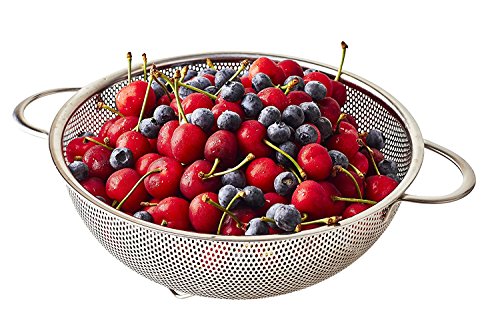 3-Piece Stainless Steel Mesh Micro-Perforated Strainer Colander Set (1-Quart, 2.5-Quart and 4.5-Quart)