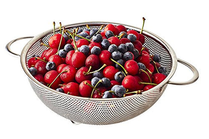 3-Piece Stainless Steel Mesh Micro-Perforated Strainer Colander Set (1-Quart, 2.5-Quart and 4.5-Quart)