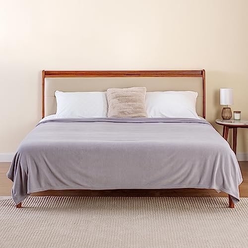 Berkshire Blanket Microfleece King Size Bed Blanket Chateau Gray,Lightweight Soft Breathable Plush Micro Fleece Blanket for Bed Couch Sofa,90x108 Inches - color: Chateau Gray, size: King/Cal King