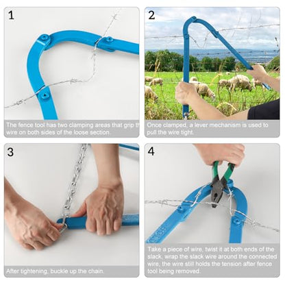 HOLDLY Heavy Duty Fence Wire Tightener for Barbed and Electric Fences