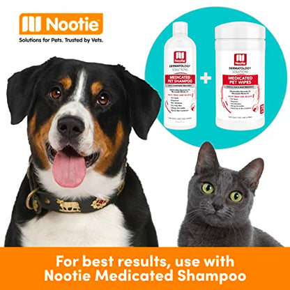 Nootie Medicated Dog Wipes, 2% Chlorhexidine and 2% Miconazole Formulated Pet Wipes for Dogs and Cats - 5"x 6" Size XL Wipes - 70 Count - Sold in Over 10,000 Vet Clinics and Pet Stores Worldwide - size: 70 count (Pack of 1)