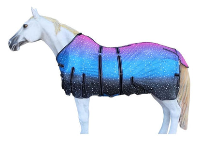 76" Horse Mesh Lightweight Breathable Summer Spring Sheet Bellyband 73437 - color: Galaxy, size: 76 inches