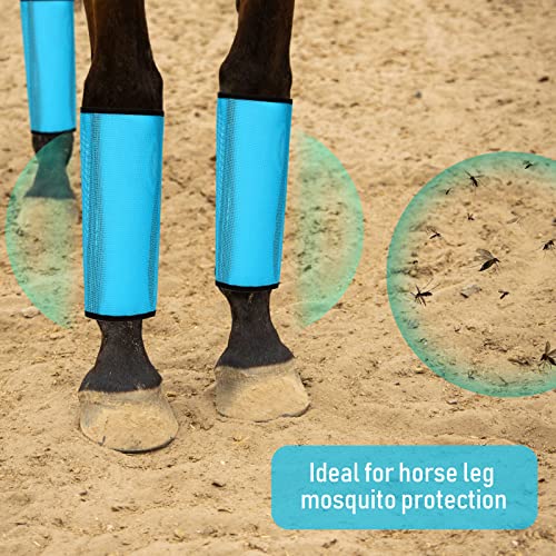 Jexine 8 Pcs Mesh Fly Boots for Horse - color: Light Blue, White