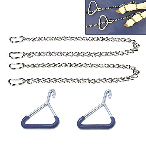 Durable Cow OB Apparatus Leg Catch Set (2 OB Handle & 2 OB Chain 45 Inch), Goat Forceps, Cattle Delivery Instruments for Dairy Farm