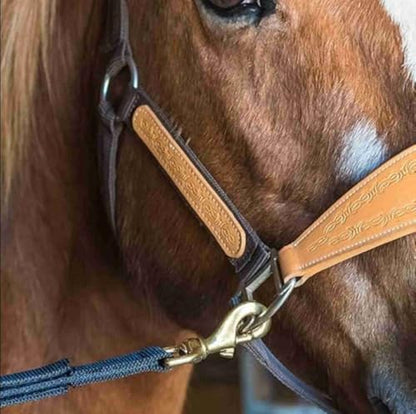 Intrepid International Tie Safe Heavy Duty Nylon Adjustable Cross Tie - Stall Accessories, Attach to Halter, Brass Panic Snap, for Stall and Horse Trailer - size: 96"