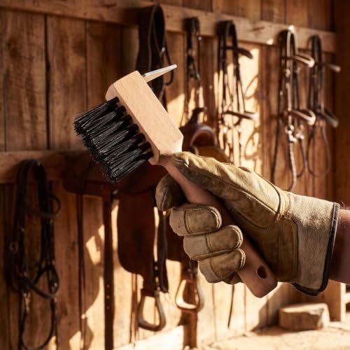 Hemoton Horse Hoof Brush Wooden Handle Hoof Care Tool for Cattle Sheep and Camels Metal Bristles for Cleaning Trimming and Grooming Portable 6.69 X 3.93 X 1.18 in