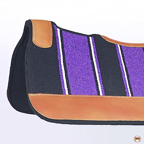 HILASON Western Wool Felt Horse Saddle Pad Black 32x32