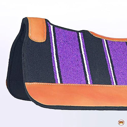 HILASON Western Wool Felt Horse Saddle Pad Black 32x32