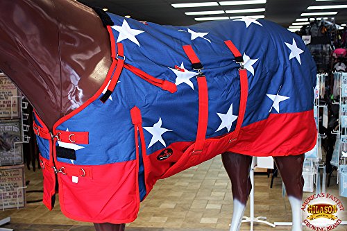 American Flag 66 in HILASON 1200D Winter Waterproof Poly Horse Turnout Blanket Belly Wrap - color: American Flag, size: 66 In