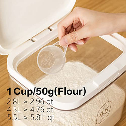 Flour Storage Container - 2.8L Keep Your Flour Fresh and Conveniently Accessible | 2.8L/2.8 Qt Capacity, Rice & Cereal & Pet & Laundry Pod Bin, Kitchen Bathroom Pet Food Pantry - color: 2.8 L