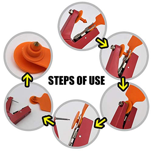 HEEPDD Livestock Ear Tag Plier, Alloy Animal Ear Tag Install Tool, Red