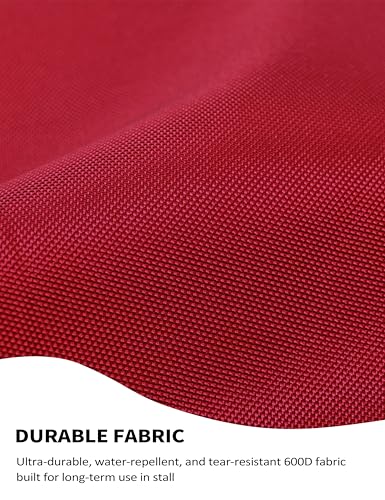 Harrison Howard Long-Lasting Fabric Home Barn Use Sturdy Spring Hooks and D-Rings Adjustable Straps Aisle Stall Guard Red